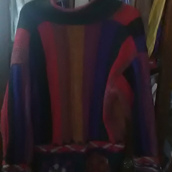 Multi colored sweater/jacket with buttons - Picture 3 of 3